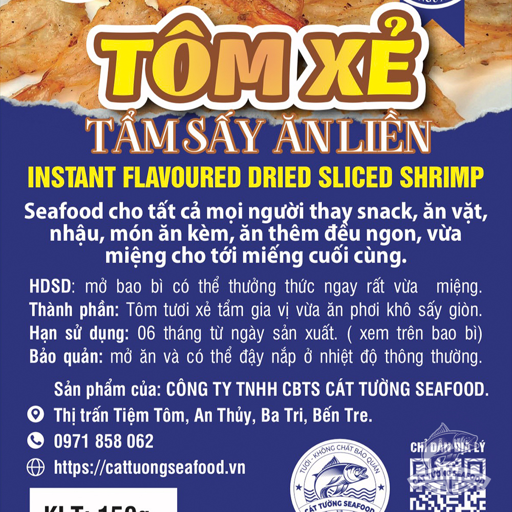 Tôm xẻ tẩm sấy ăn liền